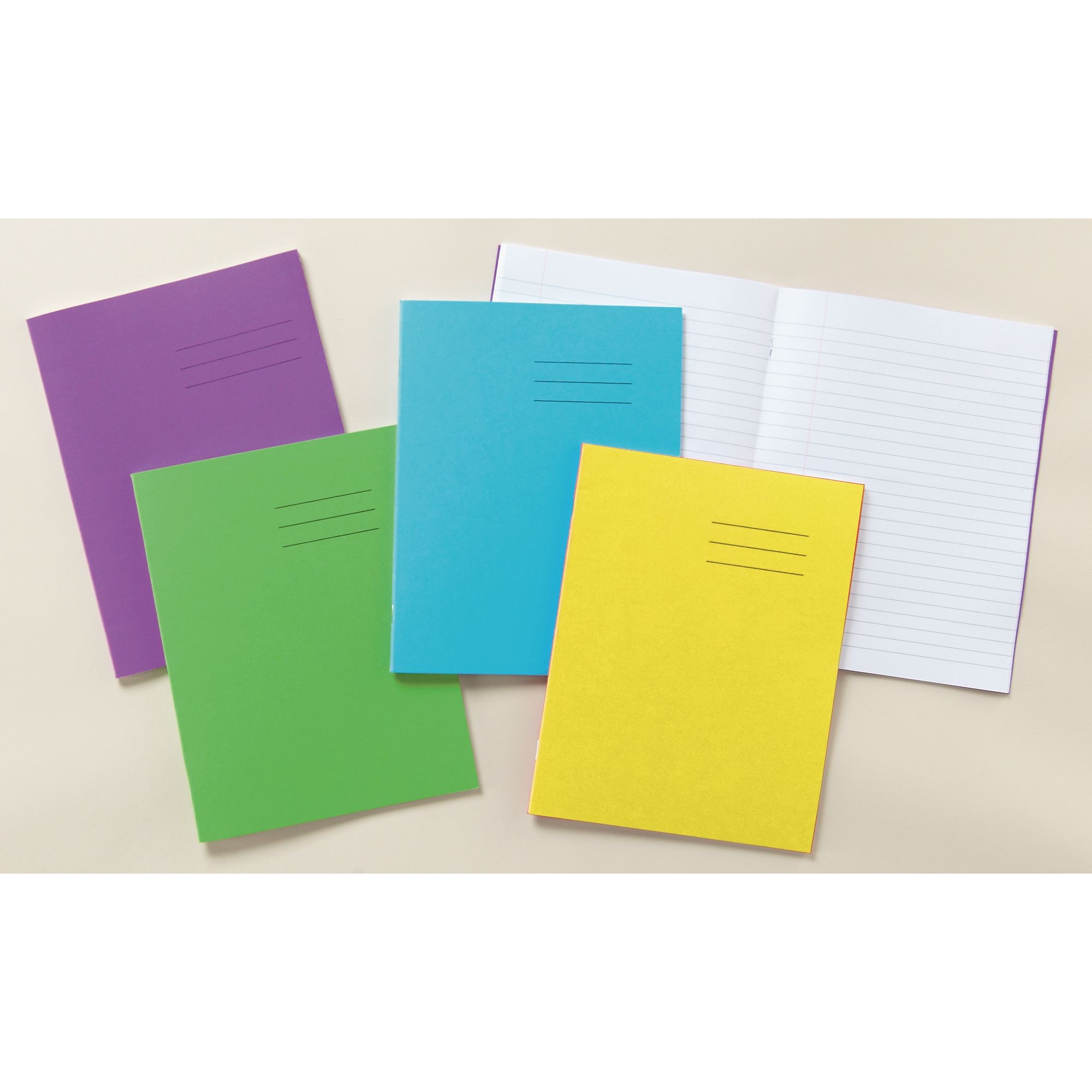 Red 9x7" Exercise Book 120-Page, 8mm Ruled With Margin - Pack of 50